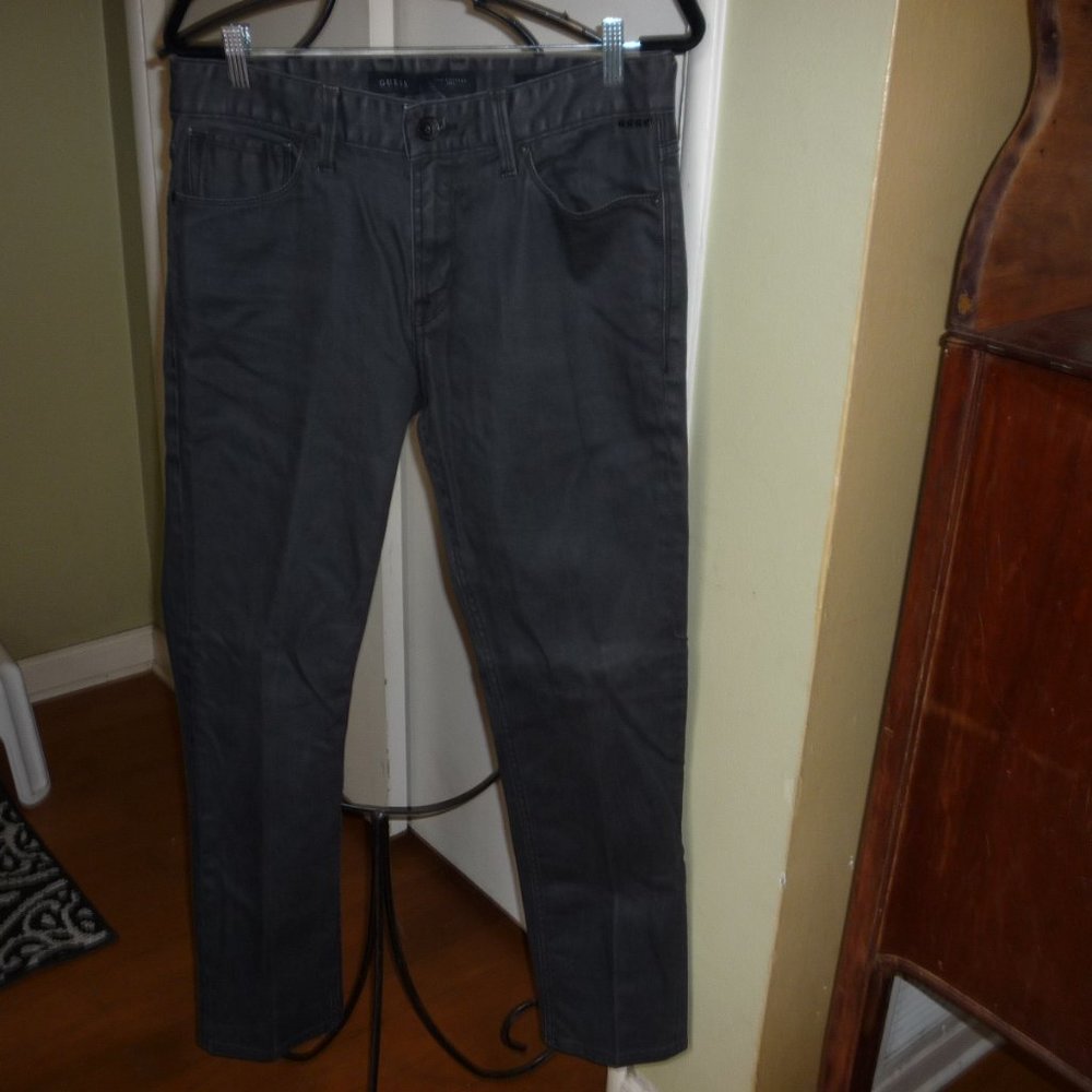 GUESS  1981JEANS MEN SLIM STRAIGHT NW SZ 33/30 GRAY